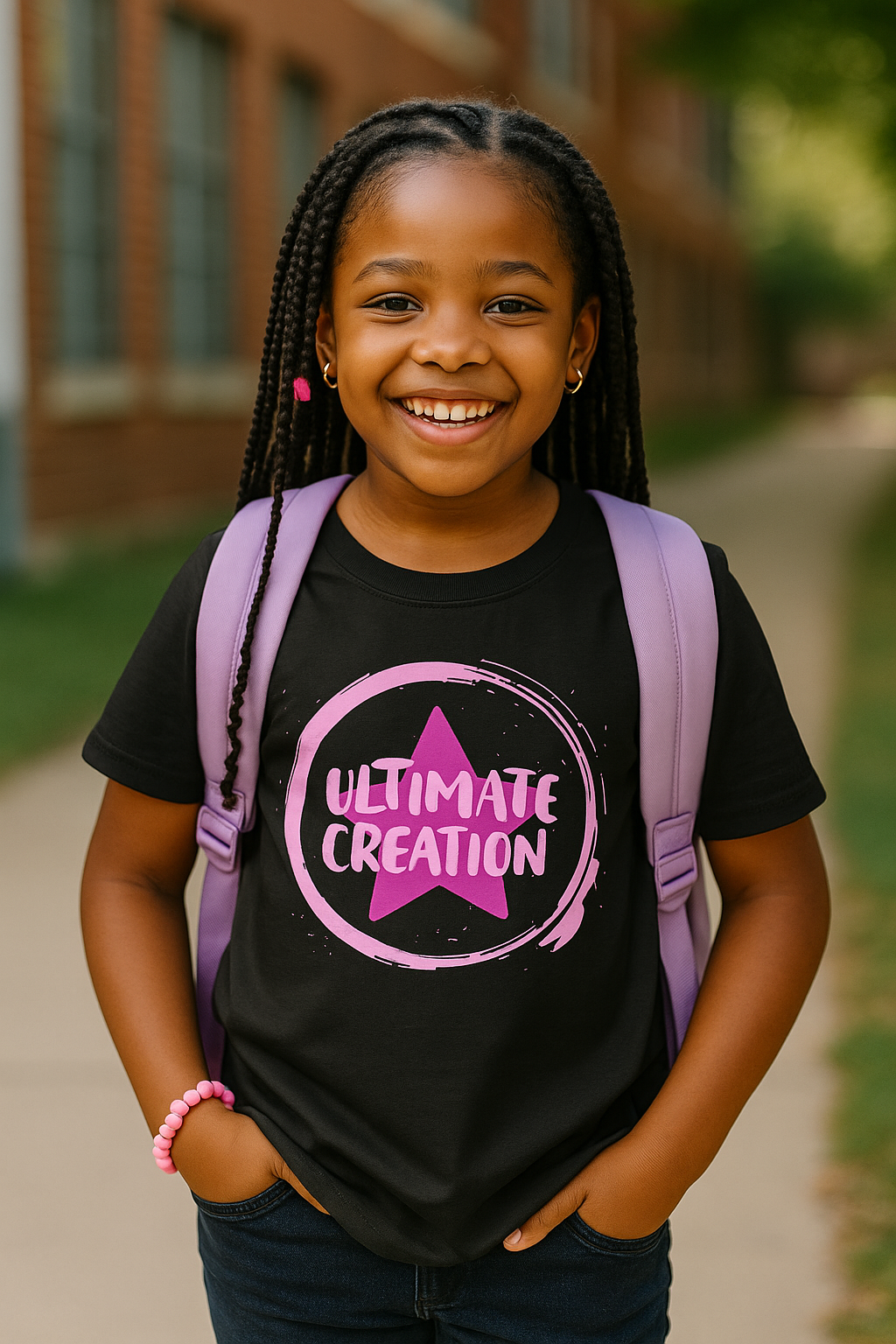 Pink Ultimate Creation Girls Tee