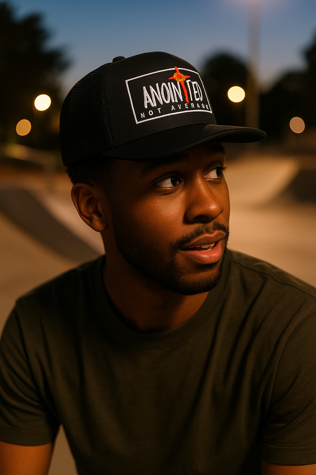 Anointed Not Average LOGO Trucker Cap - Black