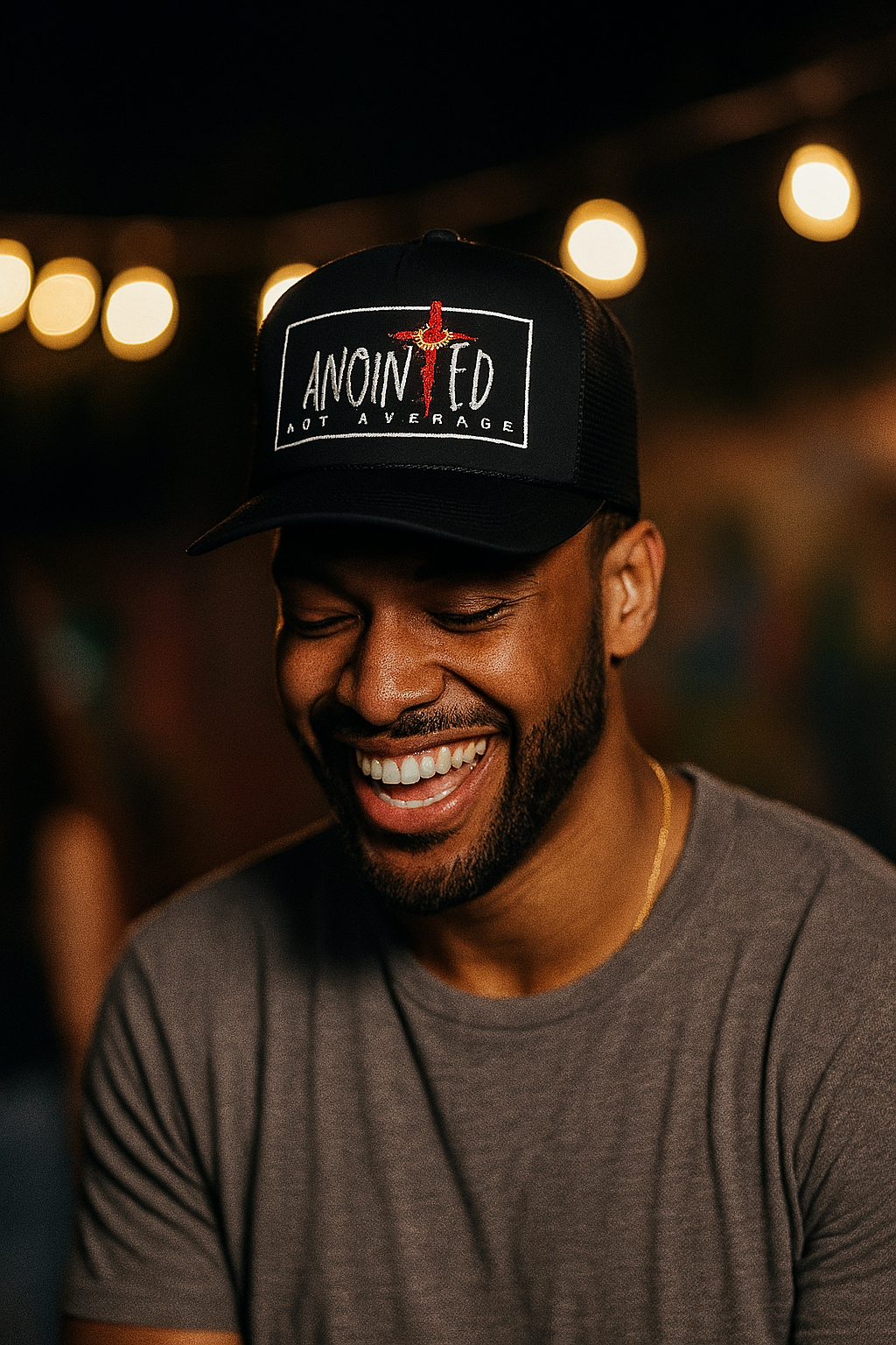 Anointed Not Average LOGO Trucker Cap - Black