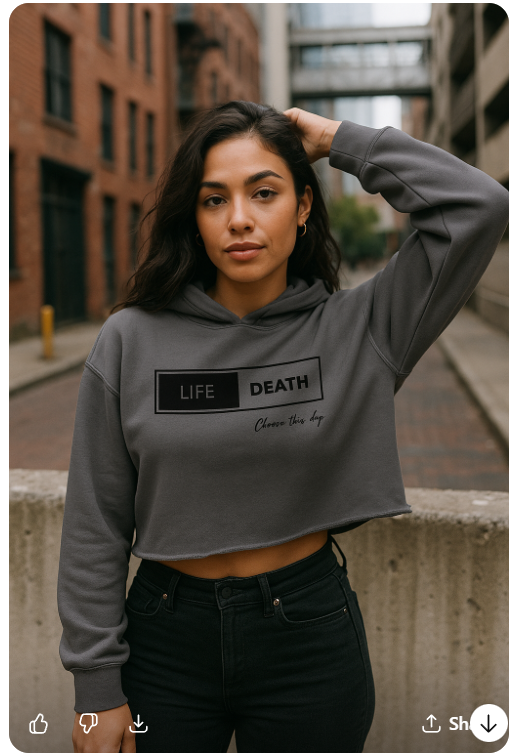 Life or Death Cropped Hoodie