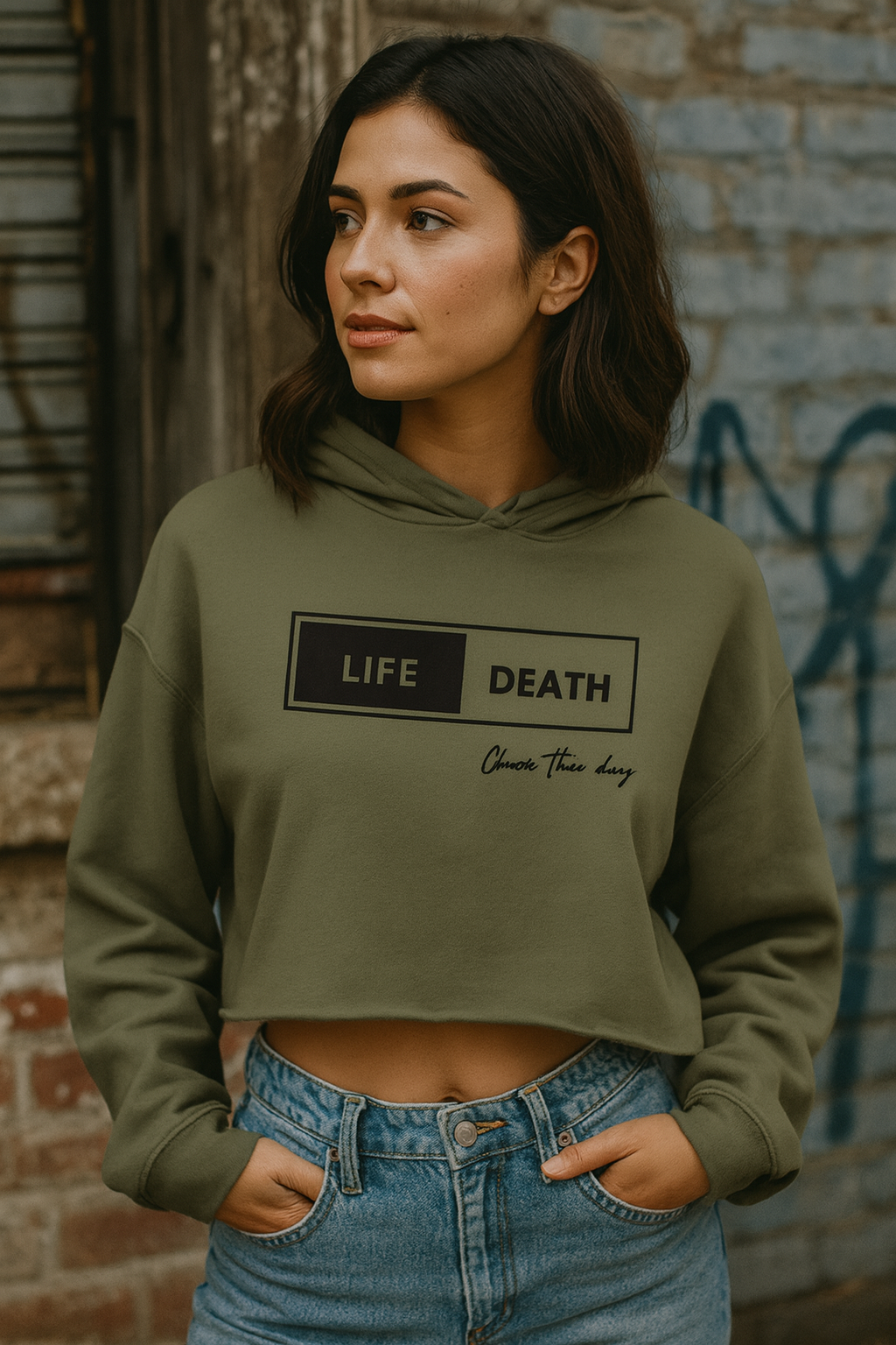 Life or Death Cropped Hoodie